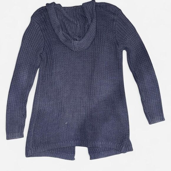 Sonoma Navy Blue Knit Cardigan Sweater with Hood - Picture 5 of 8